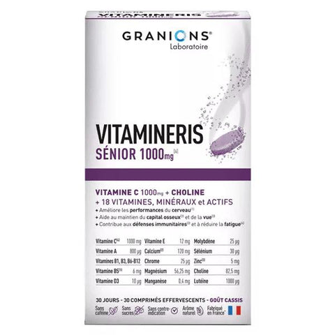 Granions Vitamineris Sénior 1000mg + Vitamine C, Choline - 30 comprimés