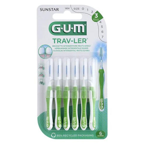 GUM TRAV-LER 1.1 mm pine green (6 pieces)