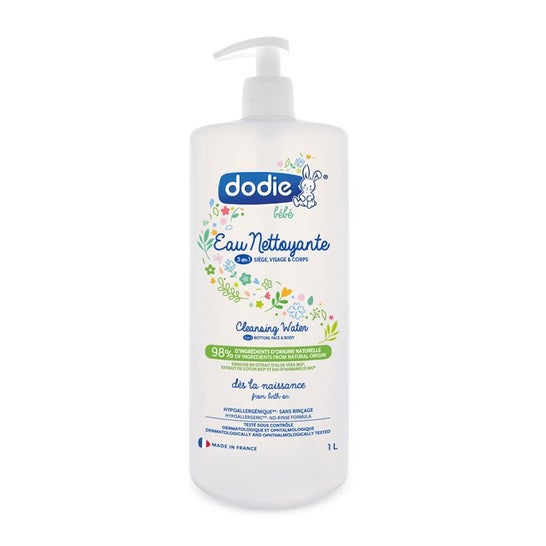 Dodie Bébé Eau Nettoyante 3 en 1 Siège, Visage & Corps 1L