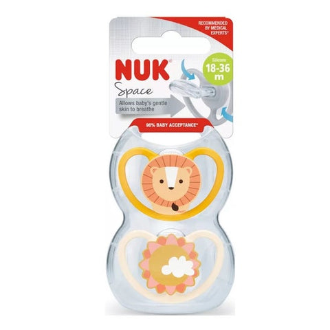 Nuk Sucette Silicone Space 18-36M Lion 2 unités