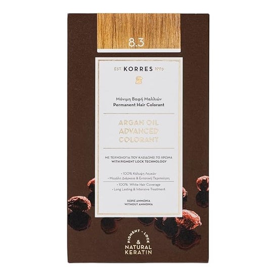 Korres Coloration Permanente Huile D'Argan Blond Clair Doré 8.3