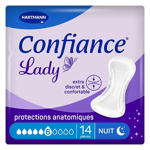 Hartmann Confiance Lady Nuit Protections Anatomiques à l'Aloe Vera 6 Gouttes - 14 unités