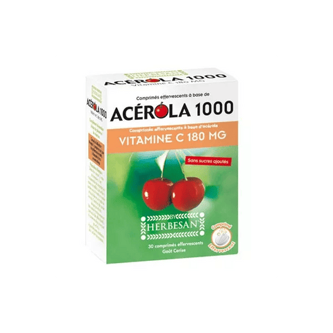 Herbesan Acérola 1000 et vitamine C 180 mg (30 comprimés effervescents)