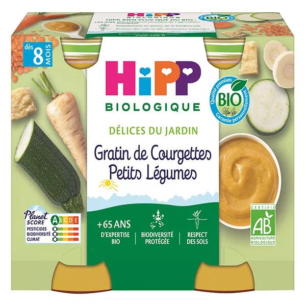 Hipp Bio Délices du Jardin pot Gratin de Courgettes Petits Légumes +8 mois (2 x 190 g)
