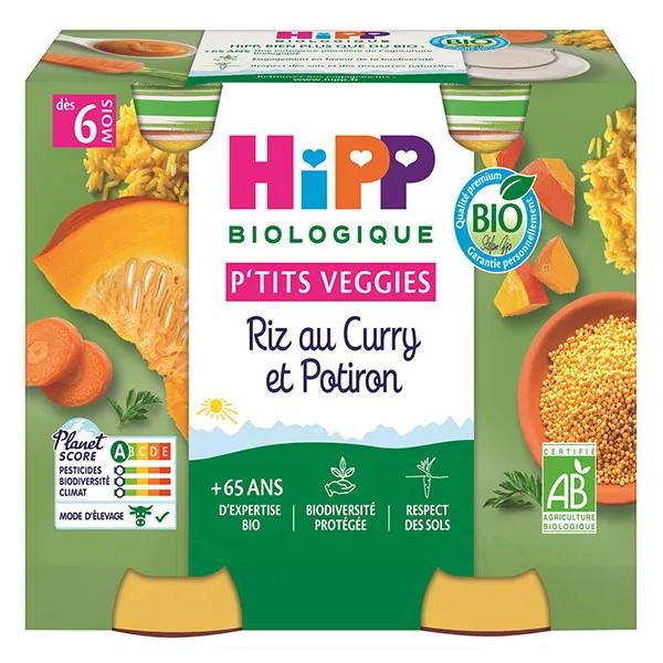 Hipp Bio P'tits Veggies Pot Riz au Curry et Potiron +6m 2 x 190g