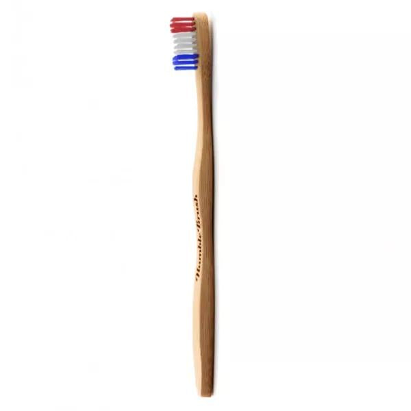 Humble Brush Brosse à Dents Souple en Bambou Bleu Blanc Rouge