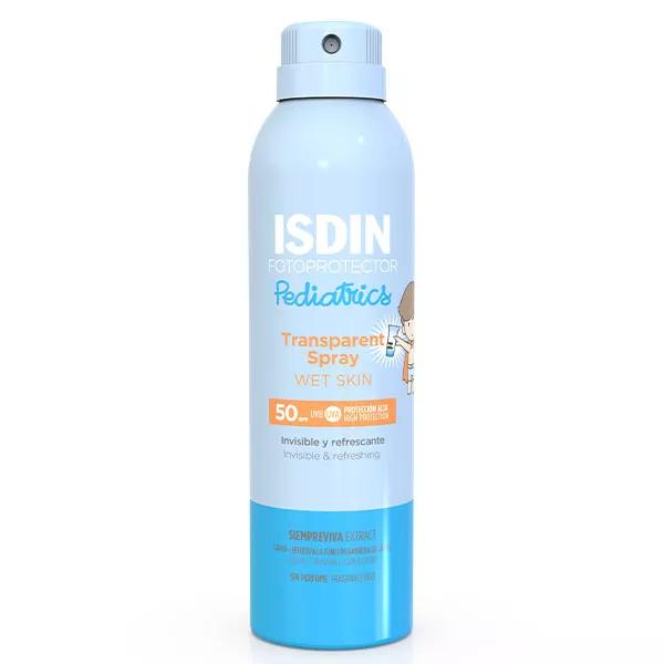 ISDIN Fotoprotector spray transparent pédiatrique crème solaire corps pour enfants SPF50 (250 ml)