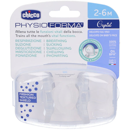 Chicco Gommotto silicone cristal 2-6 mois (2 pièces)