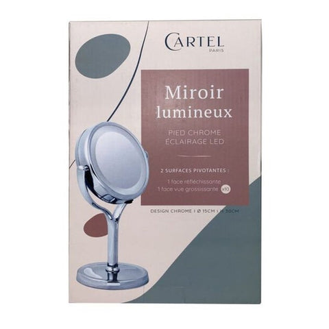 Battery-operated mirror clock 15x10 cm