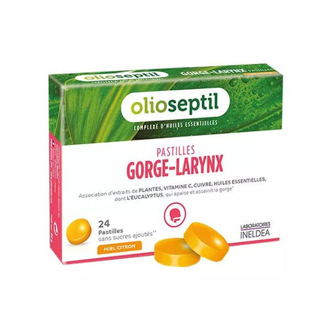 Ineldea Olioseptil Throat-Larynx Lozenges Honey Lemon 24 lozenges