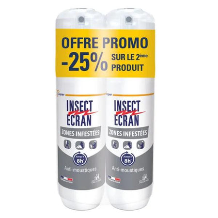 Insect Ecran Anti-moustiques Spray répulsif peau Zones Infestées 2x100ml