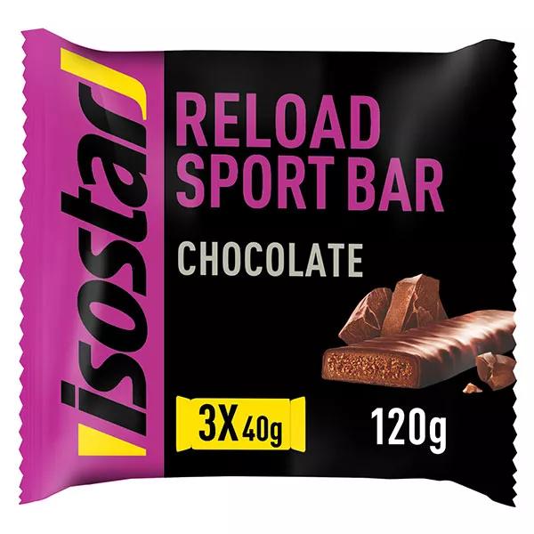 Isostar Reload Sport barre énergétique chocolat (3 unités)