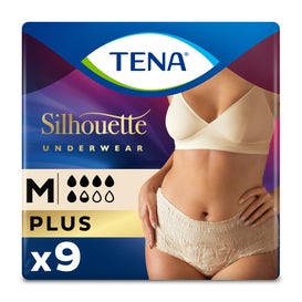 Tena Silhouette culotte absorbante taille haute incontinence urinaire jour anatomique crème (9 pièces)