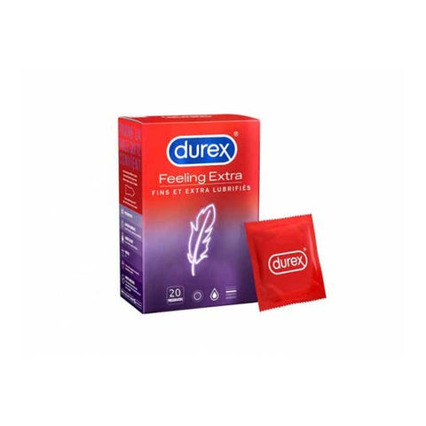 Durex Préservatifs Fins et Extra Lubrifiés (20 pièces)