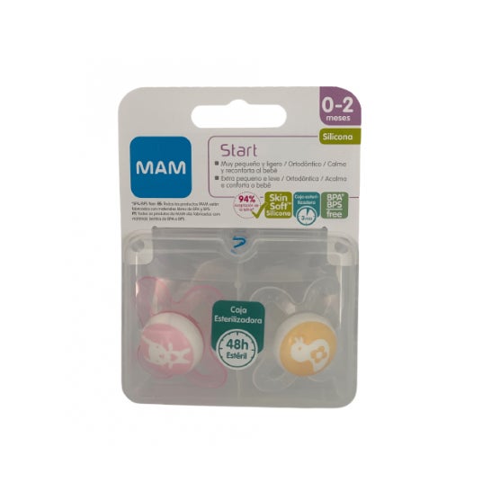 MAM Start tétine en silicone 0-2 mois (2 pièces)