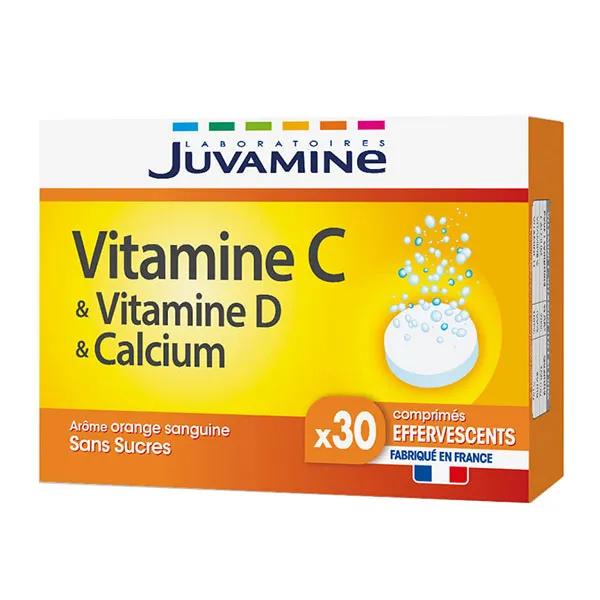 Juvamine Vitamine C & Vitamine D & Calcium 30 comprimés effervescents