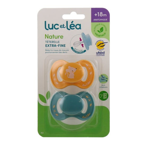 Luc et Léa Nature Sucette Anatomique Souris +18 mois 2 unités