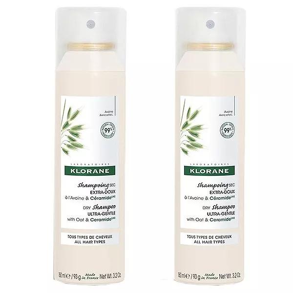 Klorane Duo Spray Shampoing Sec Extra Doux à l'Avoine & Céramide Lot de 2 x 150ml