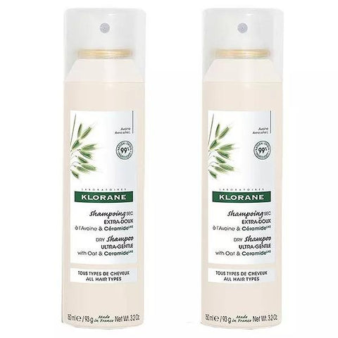 Klorane Duo Spray Shampoing Sec Extra Doux à l'Avoine & Céramide Lot de 2 x 150ml