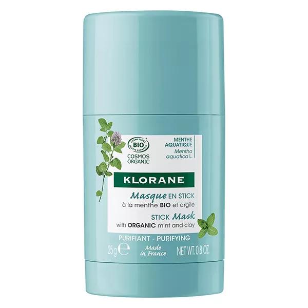 Klorane Menthe Aquatique masque purifiant en stick bio (25 g)