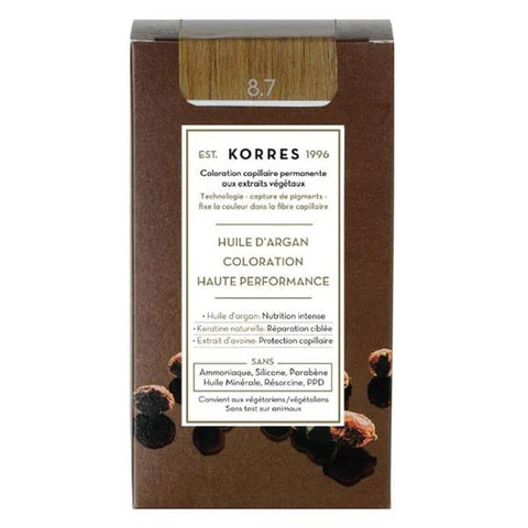 Korres Capillaire Coloration Permanente Blond Clair Marron 8.7