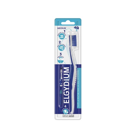 Elgydium brosse à dents 4 en 1 médium (1 pièce)