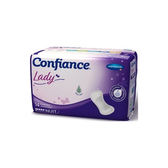 Confiance Lady Nuit Protections Anatomiques 6 Gouttes 14 Unités