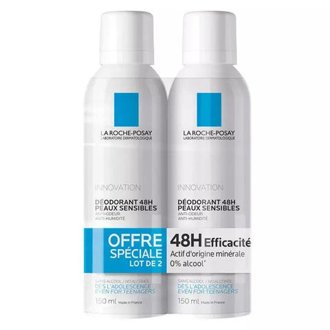 La Roche Posay Sensitive Skin Deodorant 48H Spray Set of 2 x 150ml