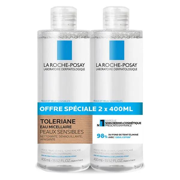 La Roche Posay Toleriane Physiologique Eau Micellaire Peaux Sensibles - 400 ml - Lot de 2