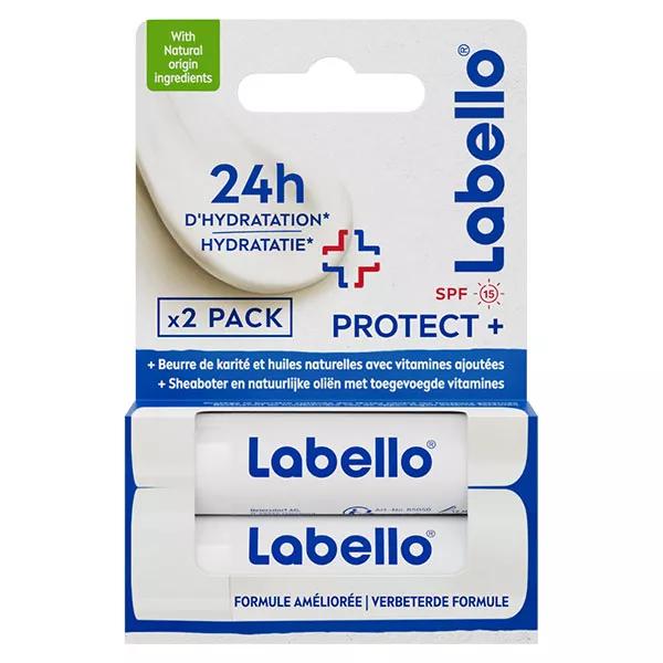 Labello Stick Soin des Lèvres Hydratant Protect+ (Lot de 2 x 4,8 g)