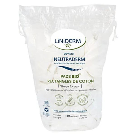 Neutraderm Pads Bio Rectangle de Coton 8 x 10 cm 180 unités