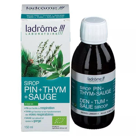 Ladrôme à base de plantes fraîches sirop de pin, thym et sauge bio 150 ml