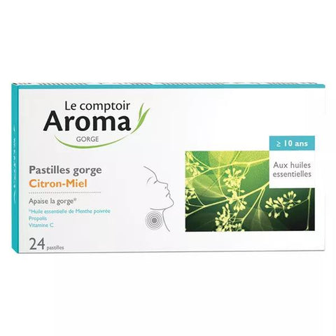 Le Comptoir Aroma Respir' Throat Lozenges Lemon Honey 24 lozenges