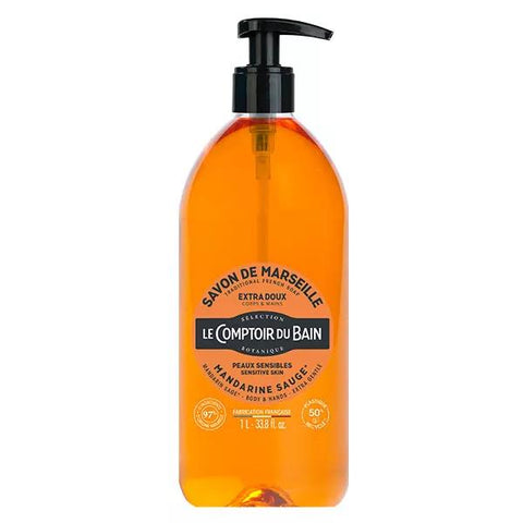 Le Comptoir du Bain Extra Gentle Mandarin Sage Marseille Soap 1L