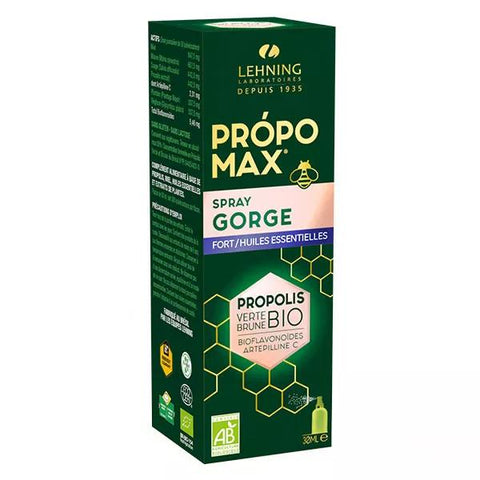 Lehning Propomax Organic Propolis Throat Spray Strong 30ml