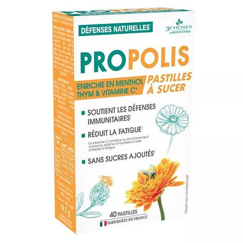 Les 3 Chênes Tonus & Immunity Propolis Natural Defenses 40 lozenges