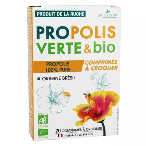 Les 3 Chênes Green Propolis Bio Tonicity & Immunity 20 chewable tablets