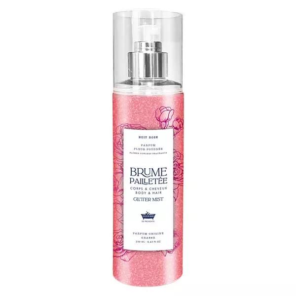 Les petits bains de Provence Brume Parfumée Pailletée Nuit Rose Fleur poudrée (250 ml)