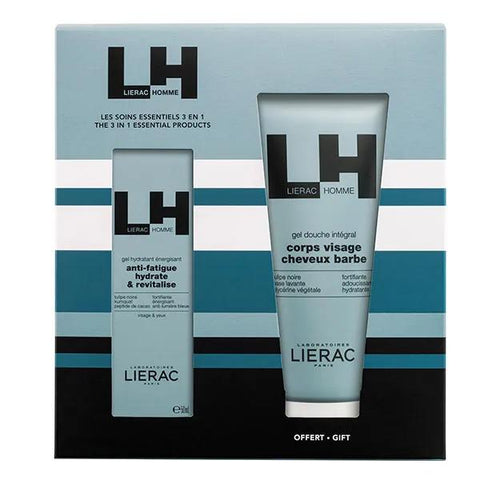 Lierac Homme Energizing Moisturizer Gel Set + Free Shower Gel