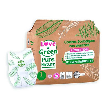 Love & Green Change Bébé Pure Nature Couche Écologique Taille 1 32 unités