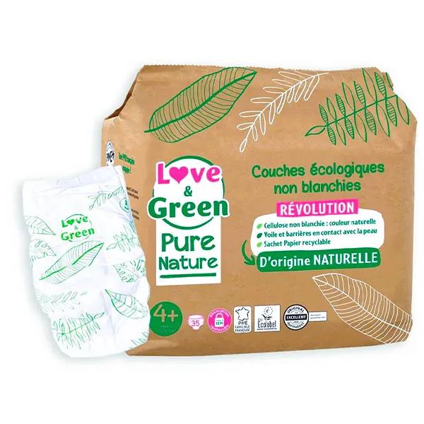 Love & Green Change Bébé Pure Nature Couche Écologique Taille 4+ 35 unités
