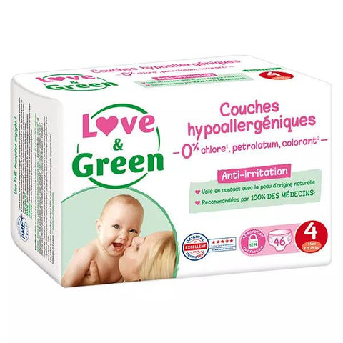 Love & Green Hypoallergenic Diapers Size 4 7-14kg 46 diapers