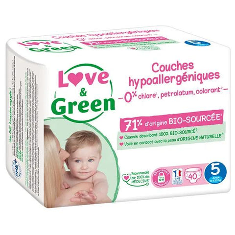 Love & Green Hypoallergenic Diapers Size 6 +15kg (34 units)