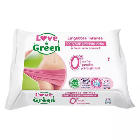 Love & Green Intimate Wipes Gel 20 units