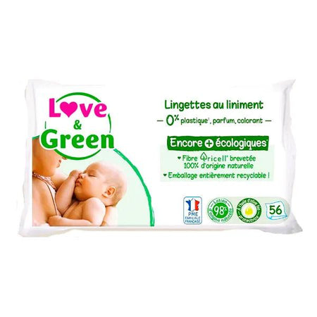 Love & Green Lingettes Hypoallergéniques au Liniment 56 unités