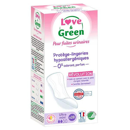 Love & Green Protèges Slips pour Fuites Urinaires Ultra Mini 28 unités