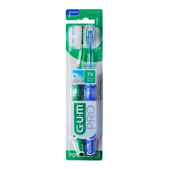 GUM Pro Brosse à Dents Moyenne 2 Pièces