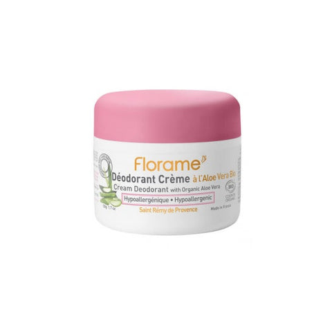 Florame Body Deodorant Cream with Organic Aloe Vera 50g