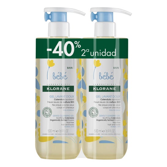 Klorane Bébé Gel Lavant Doux 2x500 ml