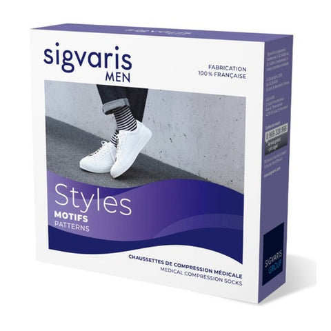 Sigvaris 2 Style Mariniere Homme Marine Noir Long TM (1 paire)